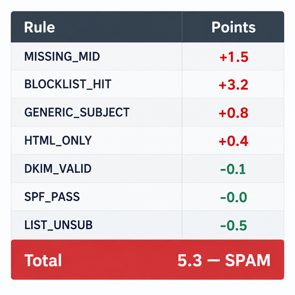 SpamAssassin Score Ledger