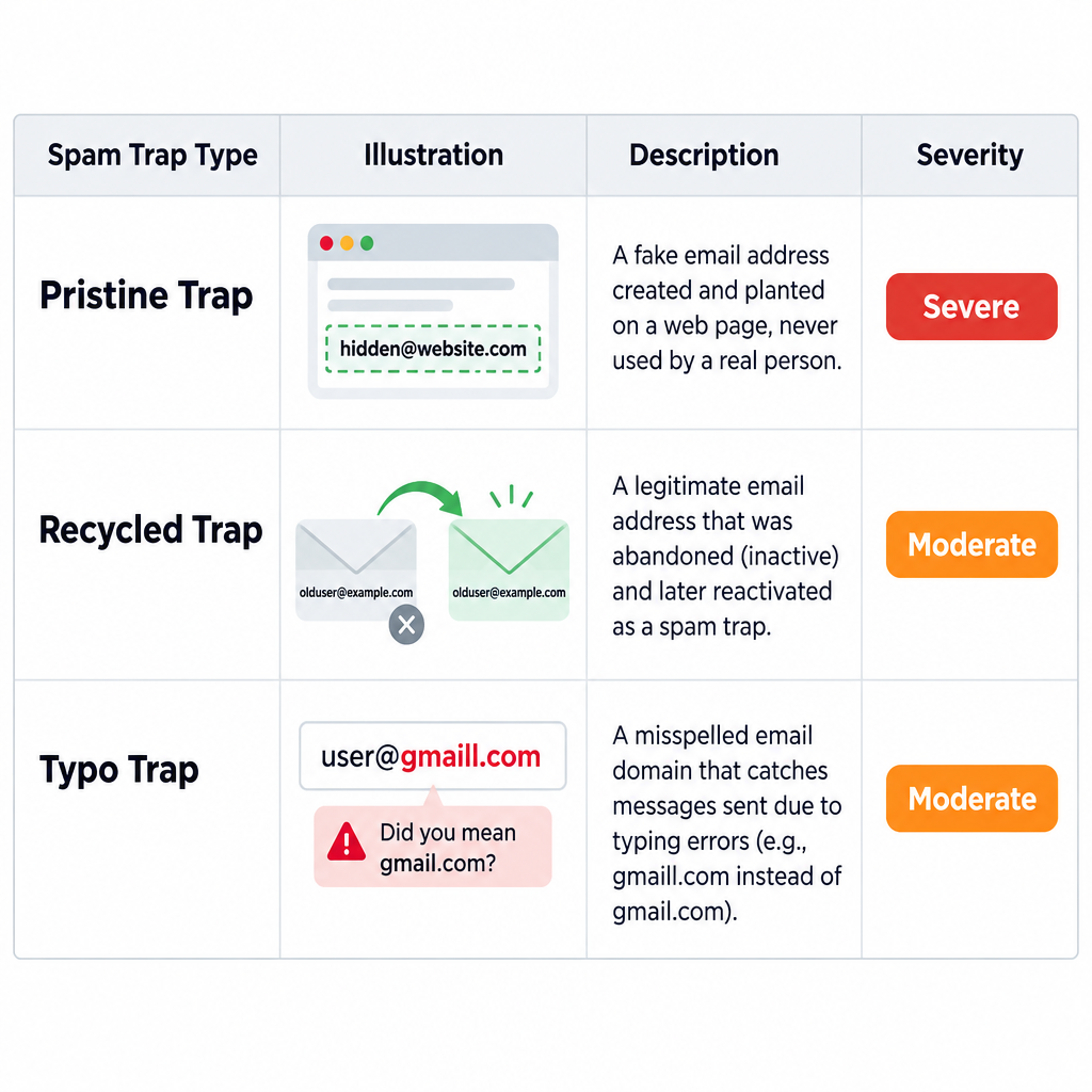 Spam Trap Types Table
