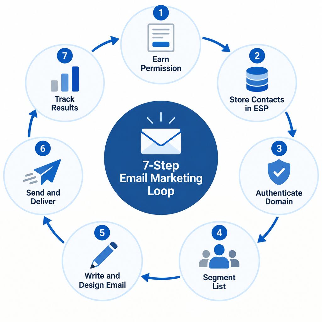 7-Step Email Marketing Loop Diagram