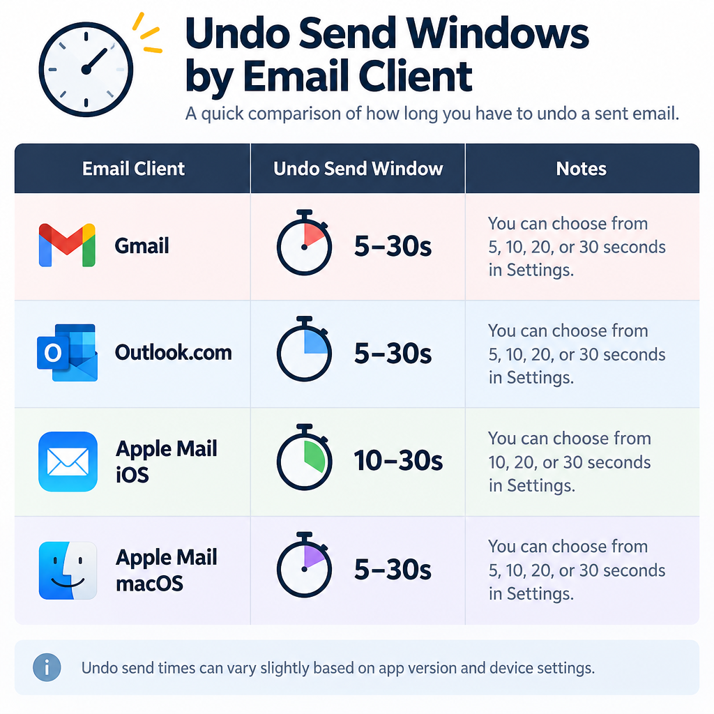 Undo Send Timer Comparison
